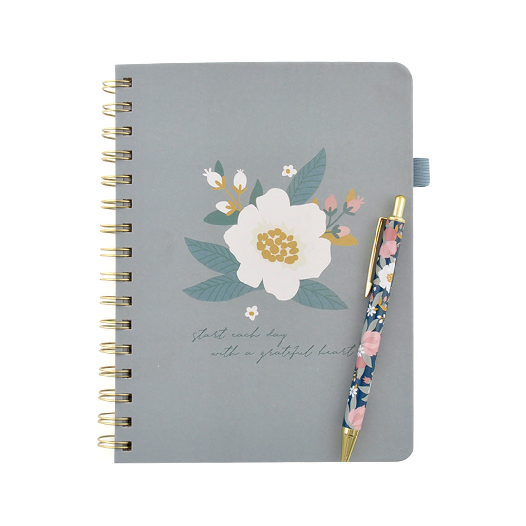Hardcover Notebook With Pen - Grateful Hea